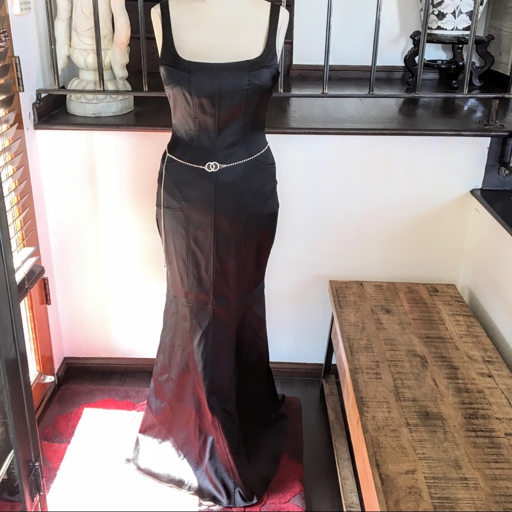 Black David  Meister Body-Con Evening Gown
